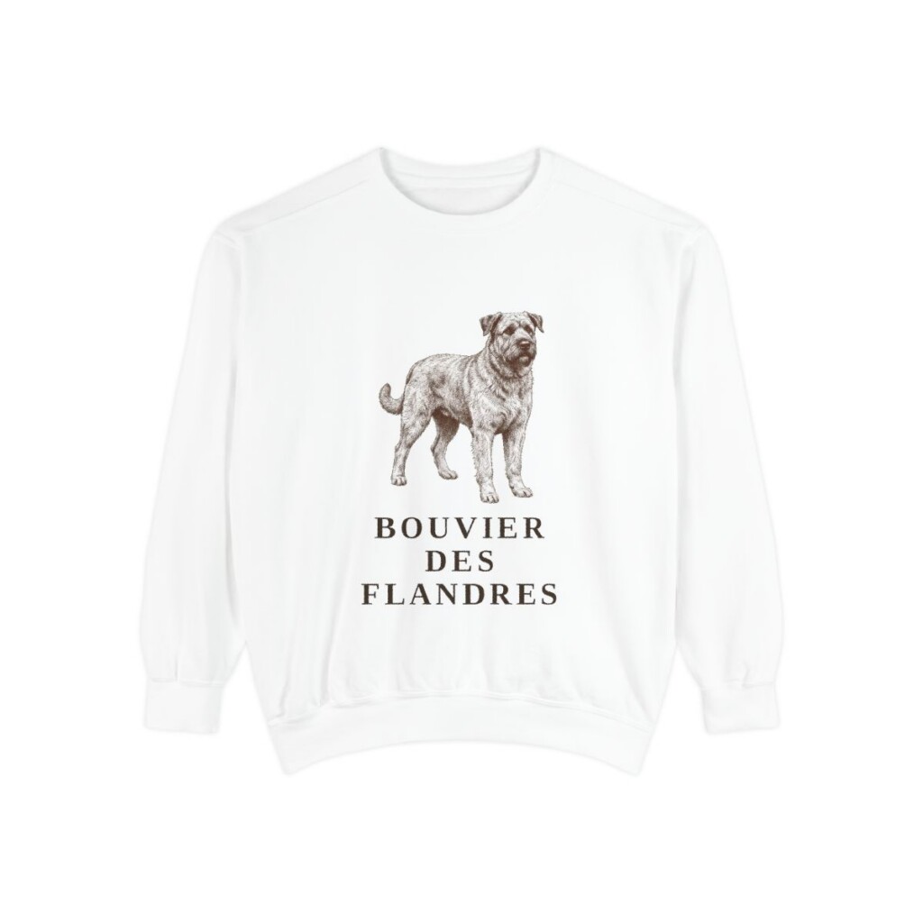 Bouvier des Flandres Sweatshirt, White, front view
