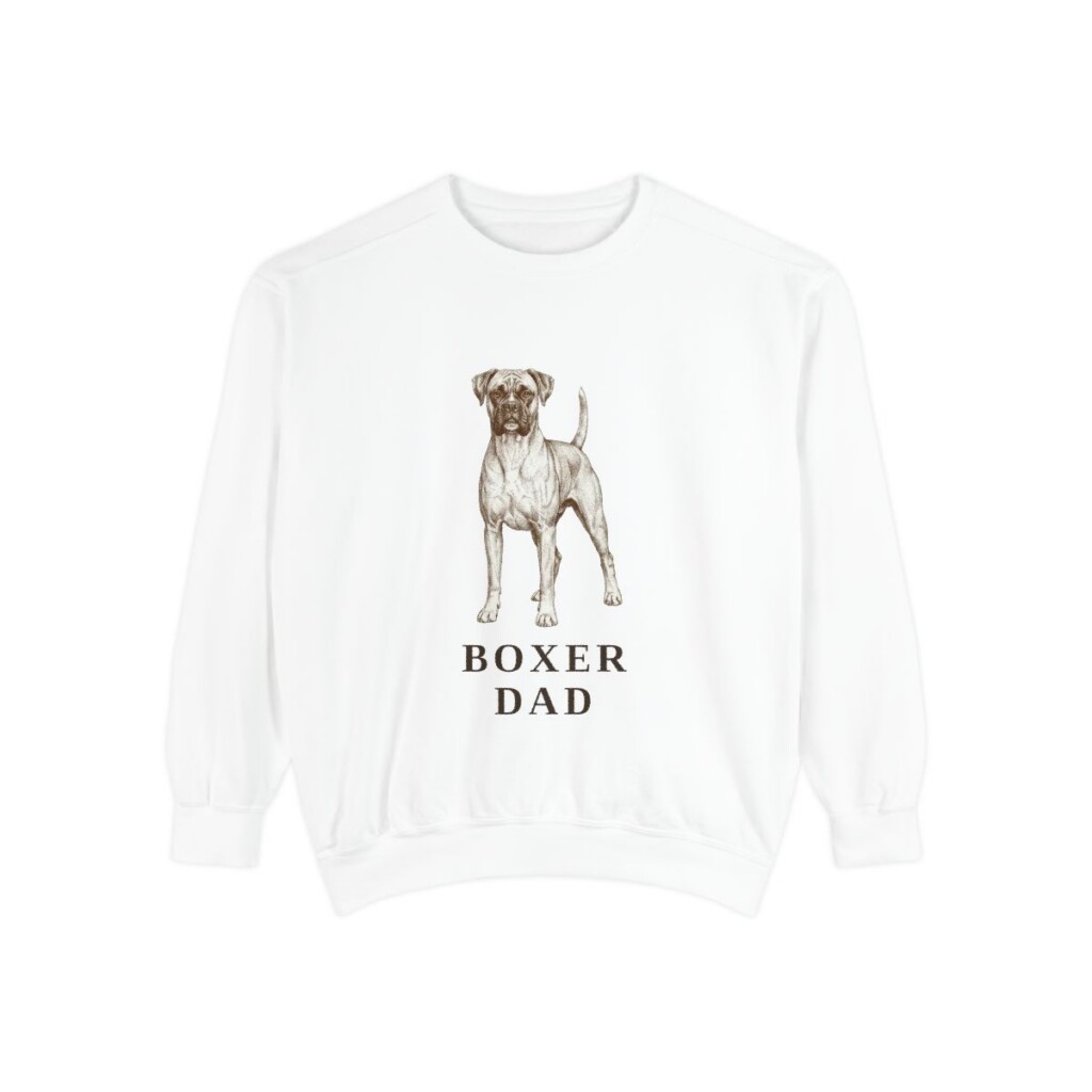 Boxer Dad Sweatshirt, White, front view