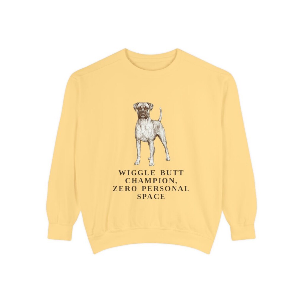 Boxer Humor Sweatshirt, Butter, front view