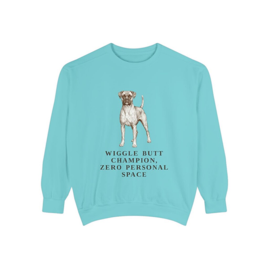 Boxer Humor Sweatshirt, Chalky Mint, front view