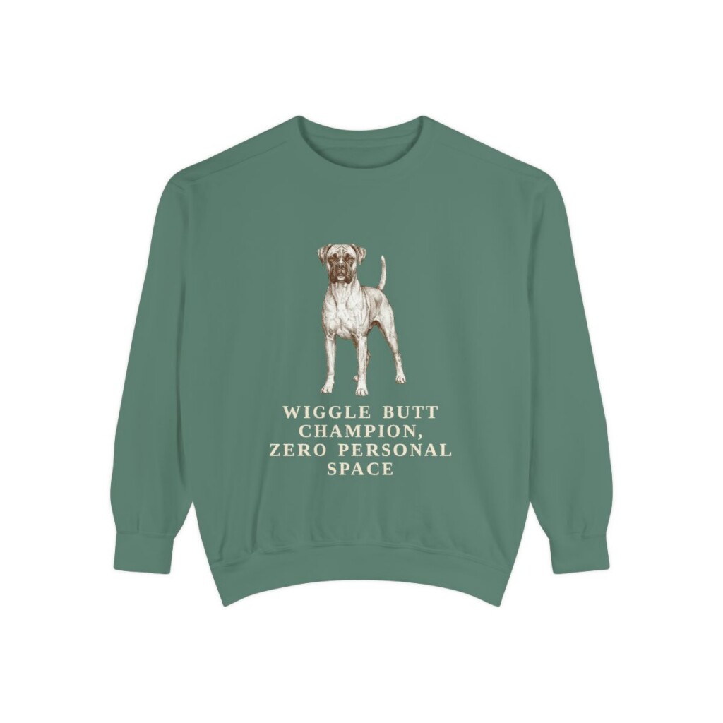 Boxer Humor Sweatshirt, Light Green, front view