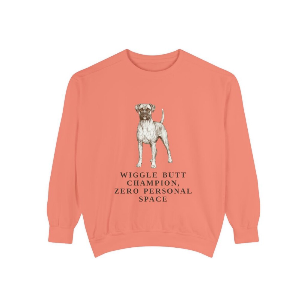 Boxer Humor Sweatshirt, Terracotta, front view