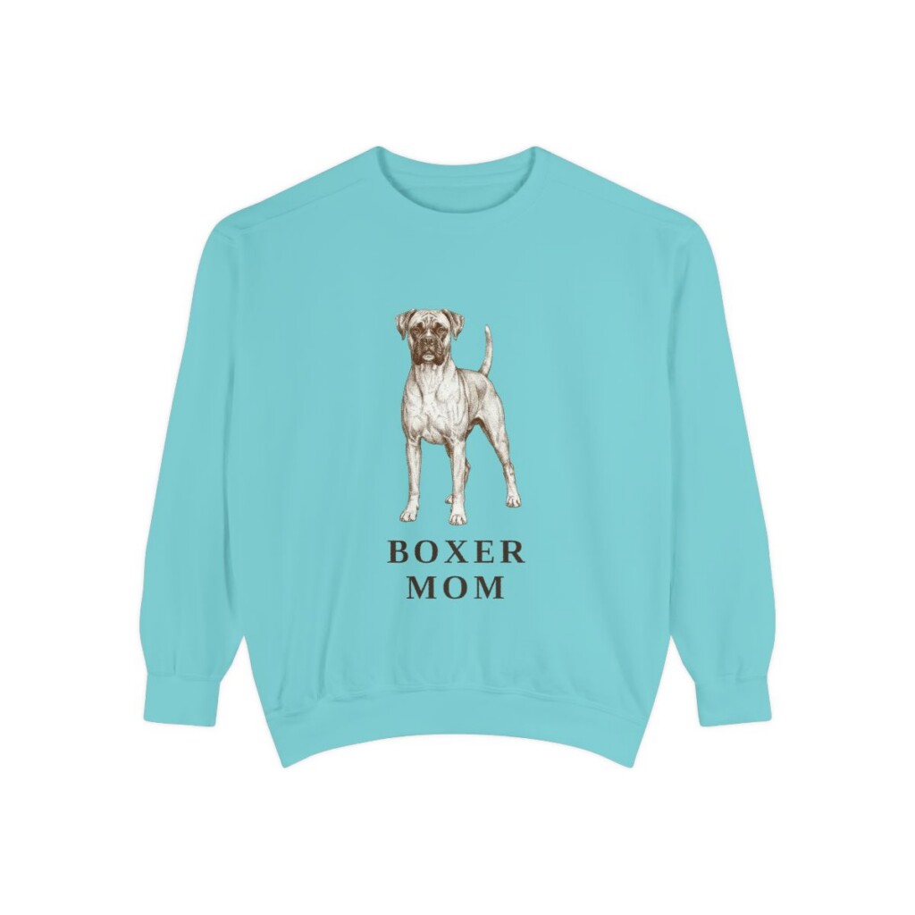 Boxer Mom Sweatshirt, Chalky Mint, front view