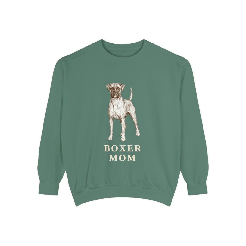 Boxer Mom Sweatshirt, Light Green, front view