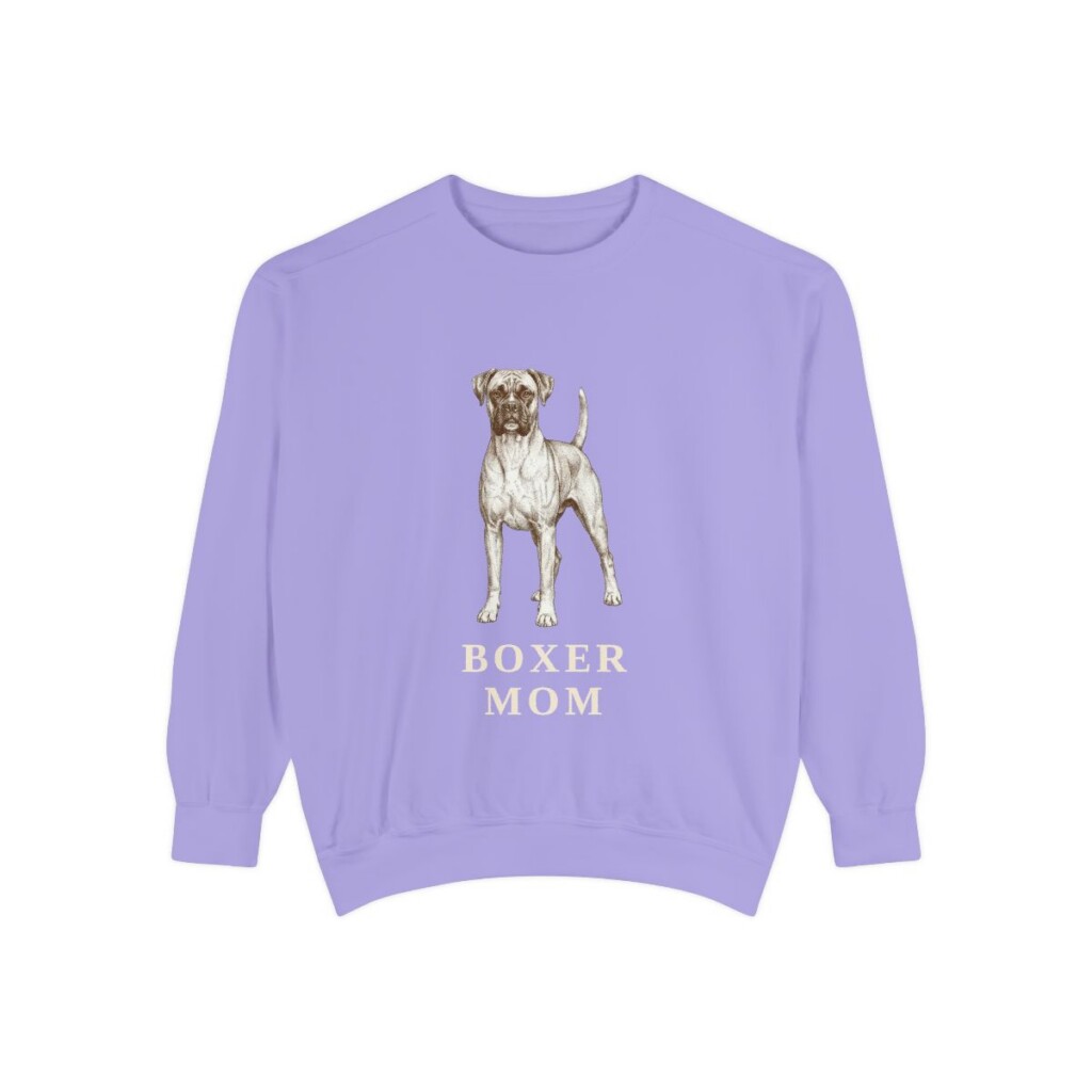 Boxer Mom Sweatshirt, Violet, front view