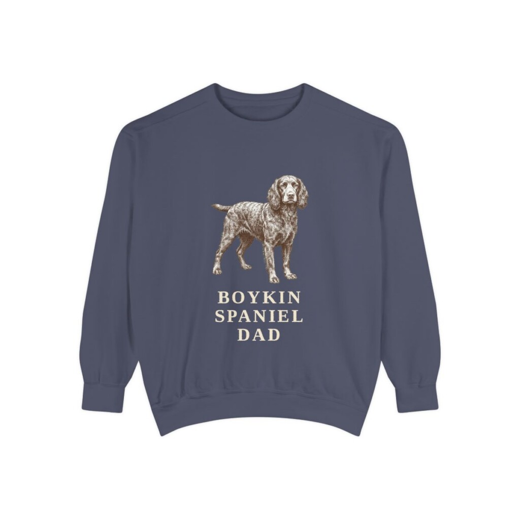 Boykin Spaniel Dad Sweatshirt, Denim, front view