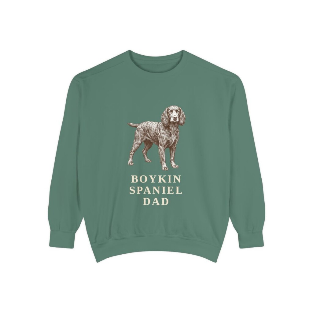 Boykin Spaniel Dad Sweatshirt, Light Green, front view
