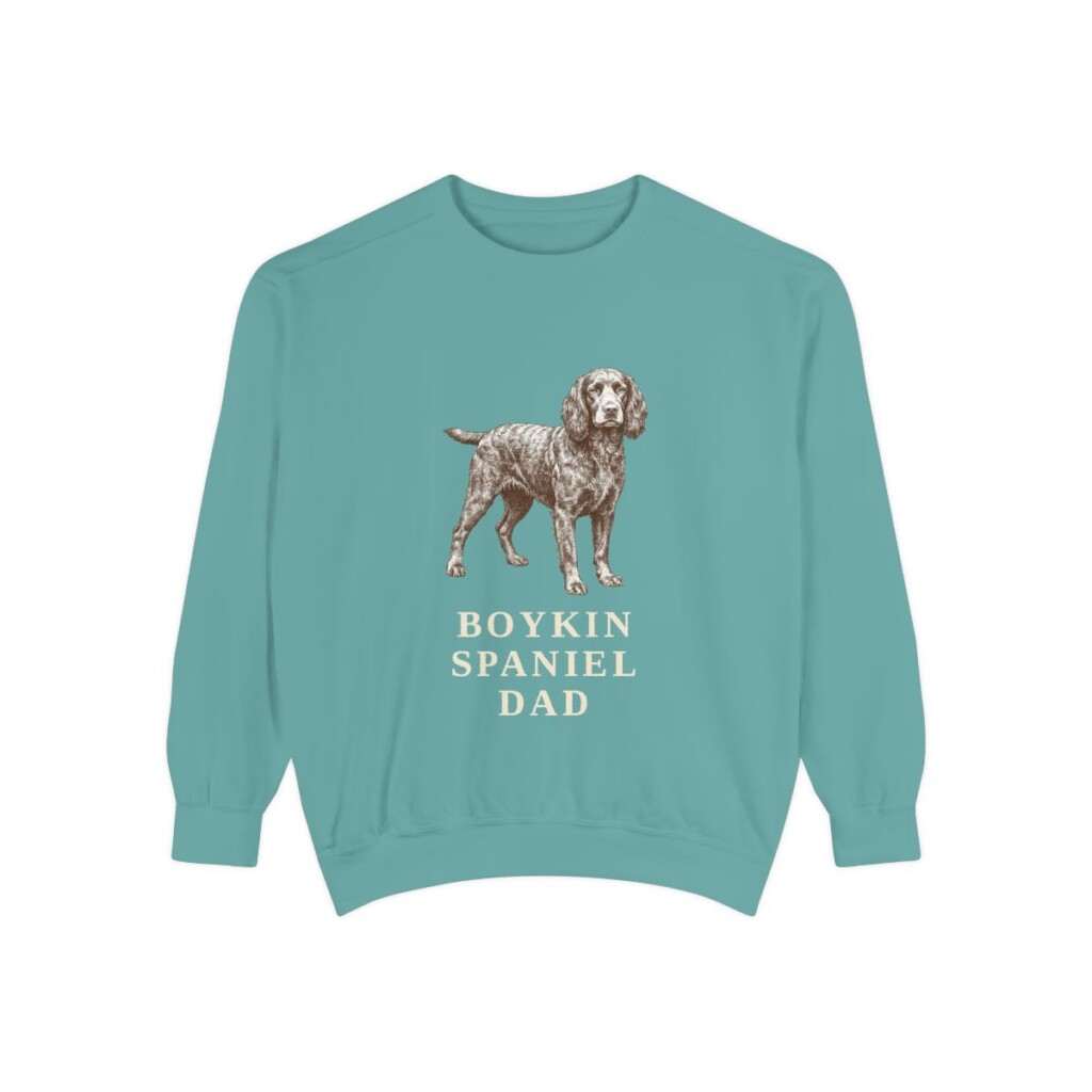 Boykin Spaniel Dad Sweatshirt, Seafoam, front view