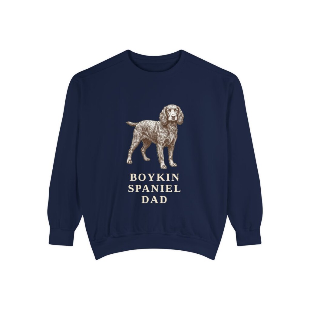 Boykin Spaniel Dad Sweatshirt, True Navy, front view