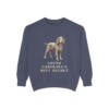Boykin Spaniel Humor Sweatshirt, Denim, front view