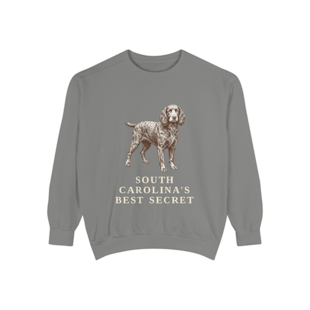 Boykin Spaniel Humor Sweatshirt, Grey, front view