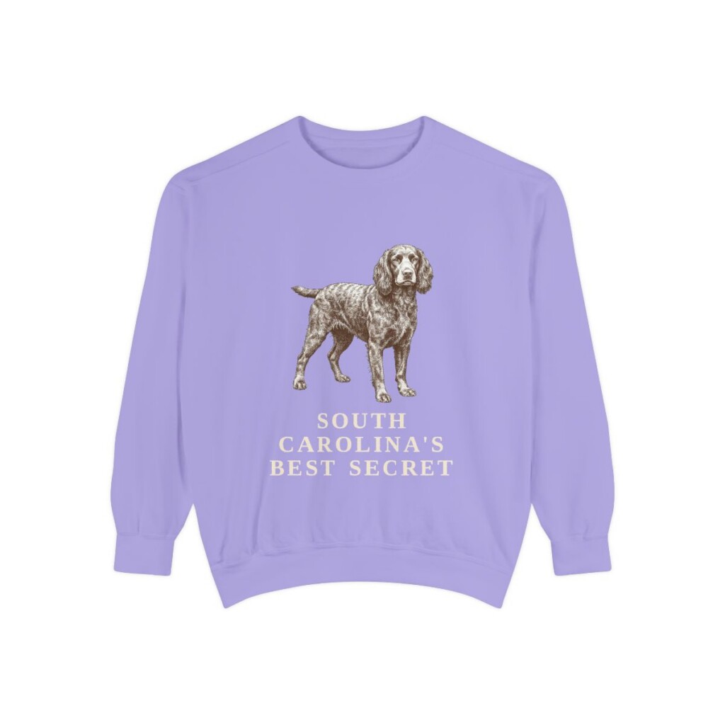 Boykin Spaniel Humor Sweatshirt, Violet, front view