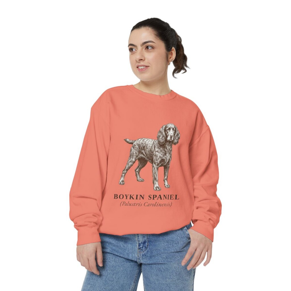 boykin-spaniel-sweatshirt-latin-terracotta-person-2-front Boykin Spaniel Latin Sweatshirt, Terracotta, person 2 front