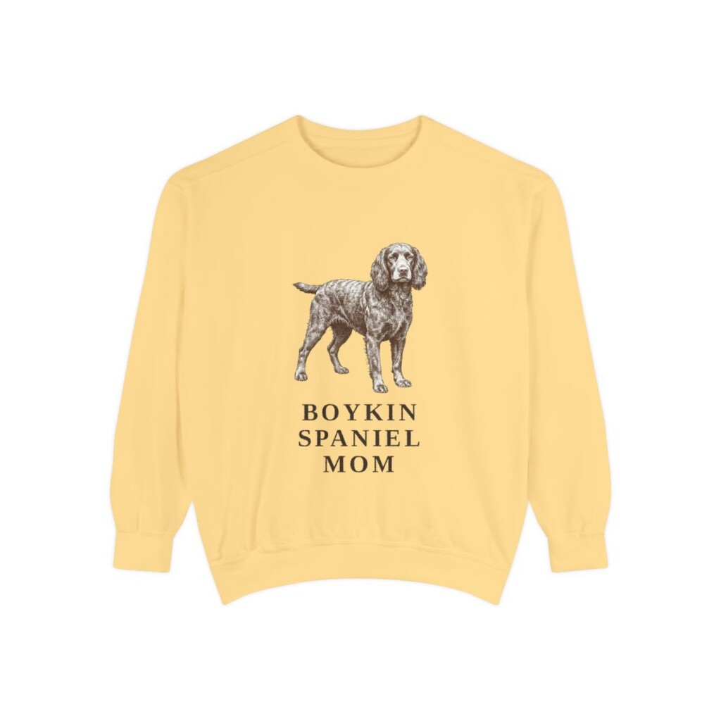 Boykin Spaniel Mom Sweatshirt, Butter, front view