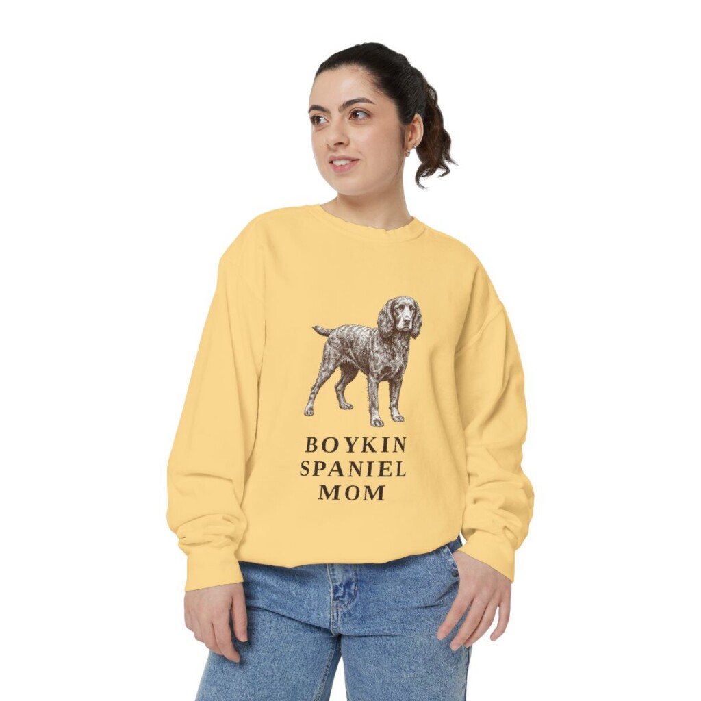 Boykin Spaniel Mom Sweatshirt, Butter, person 2 front