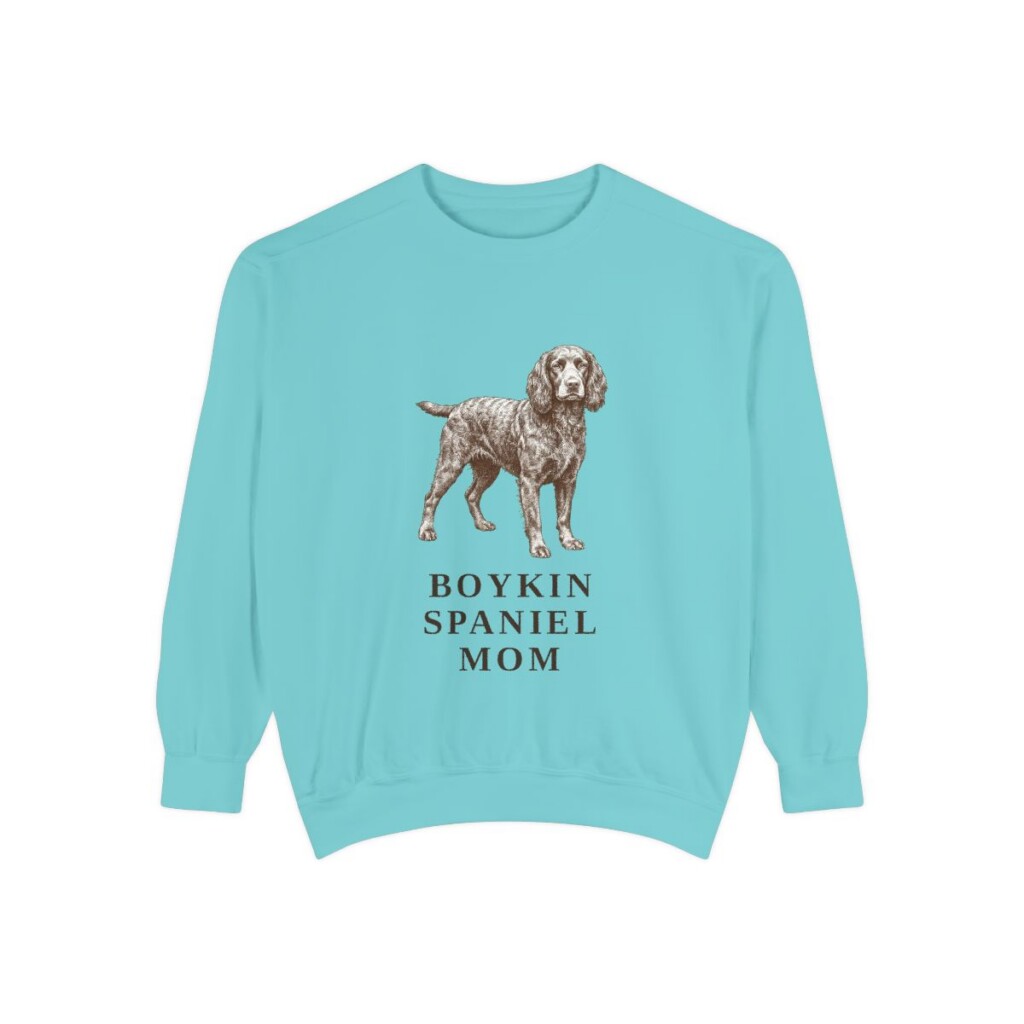 Boykin Spaniel Mom Sweatshirt, Chalky Mint, front view