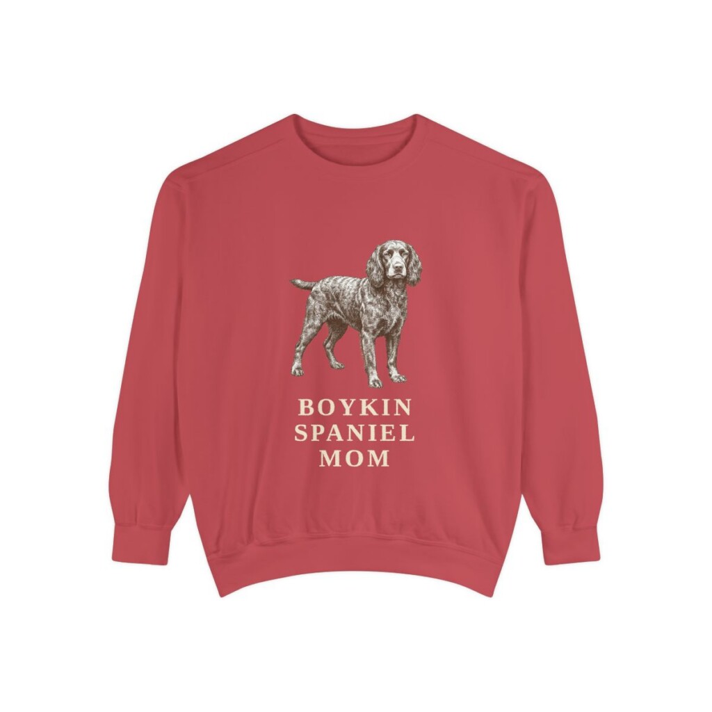 Boykin Spaniel Mom Sweatshirt, Crimson, front view