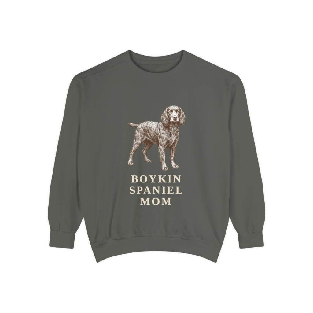 Boykin Spaniel Mom Sweatshirt, Pepper, front view
