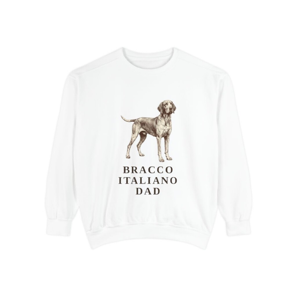 Bracco Italiano Dad Sweatshirt, White, front view