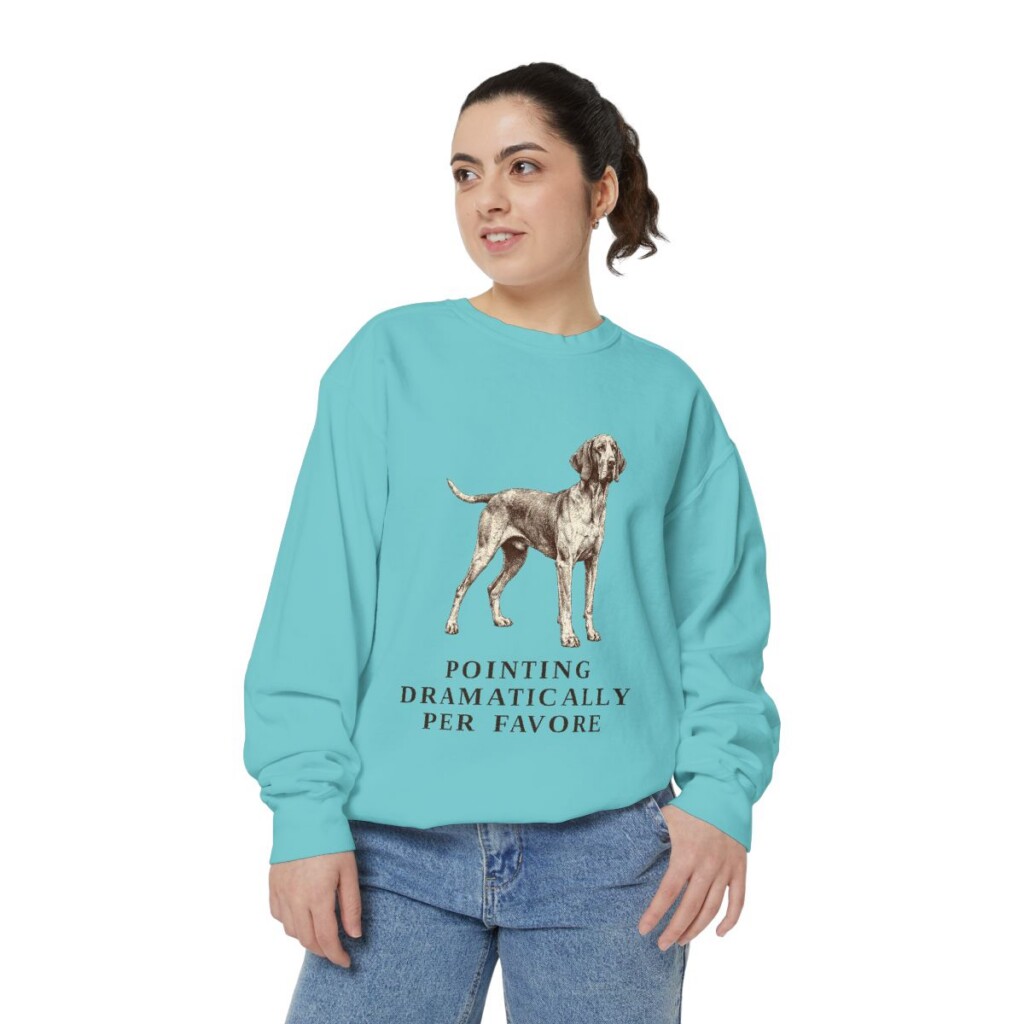 Bracco Italiano Humor Sweatshirt, Chalky Mint, person 2 front