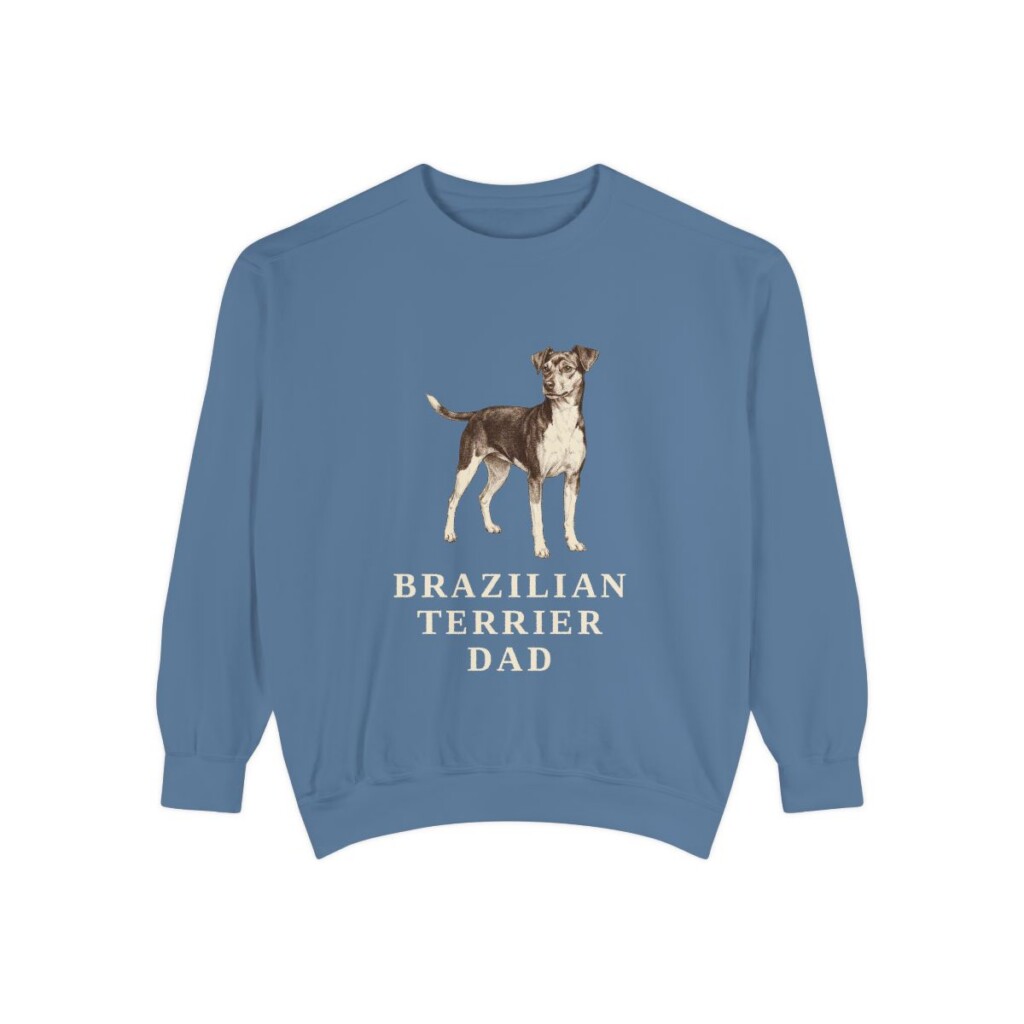 Brazilian Terrier Dad Sweatshirt, Blue Jean, front view