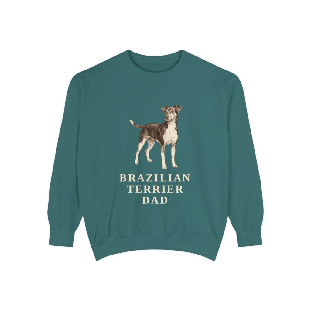 Brazilian Terrier Dad Sweatshirt, Blue Spruce, front view