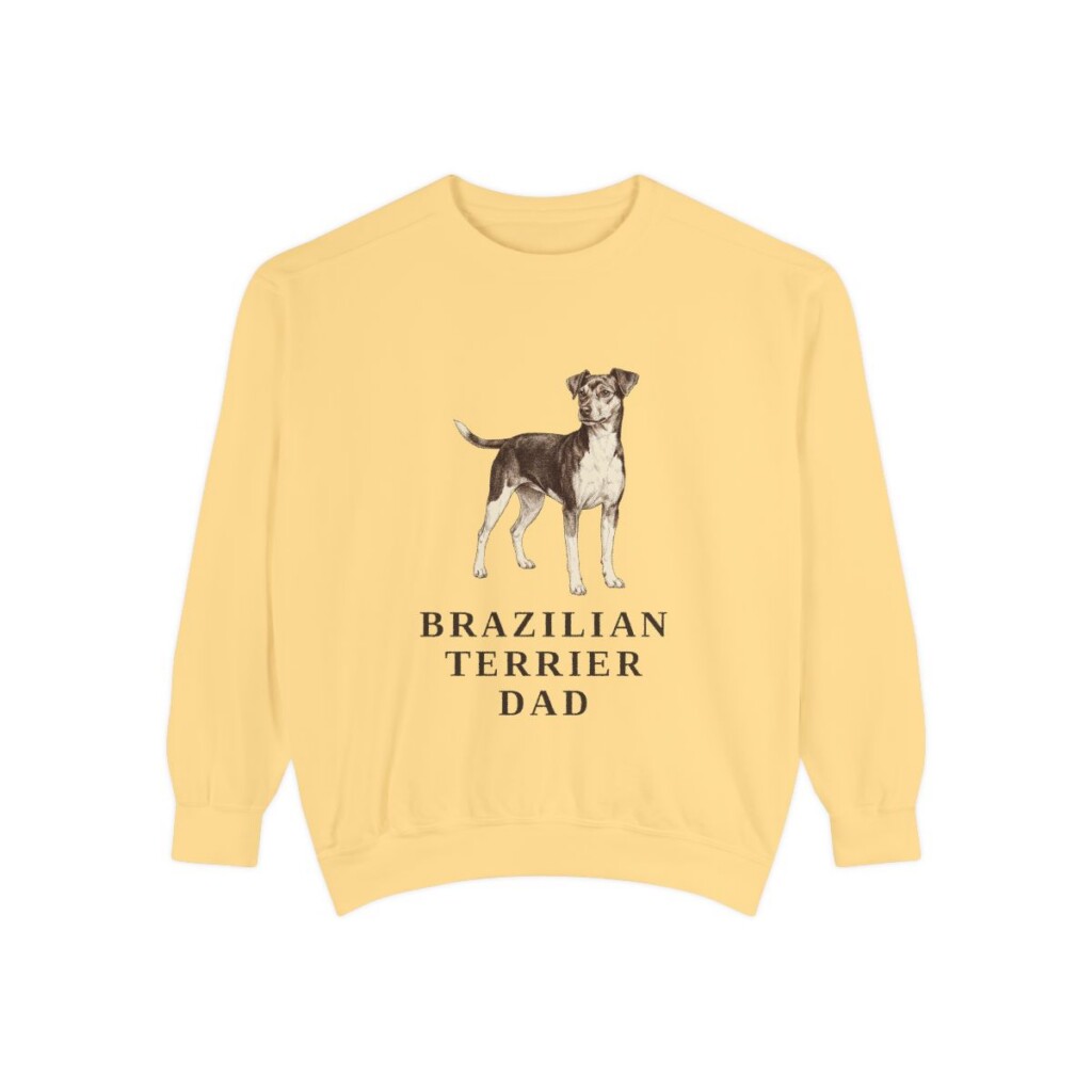 Brazilian Terrier Dad Sweatshirt, Butter, front view