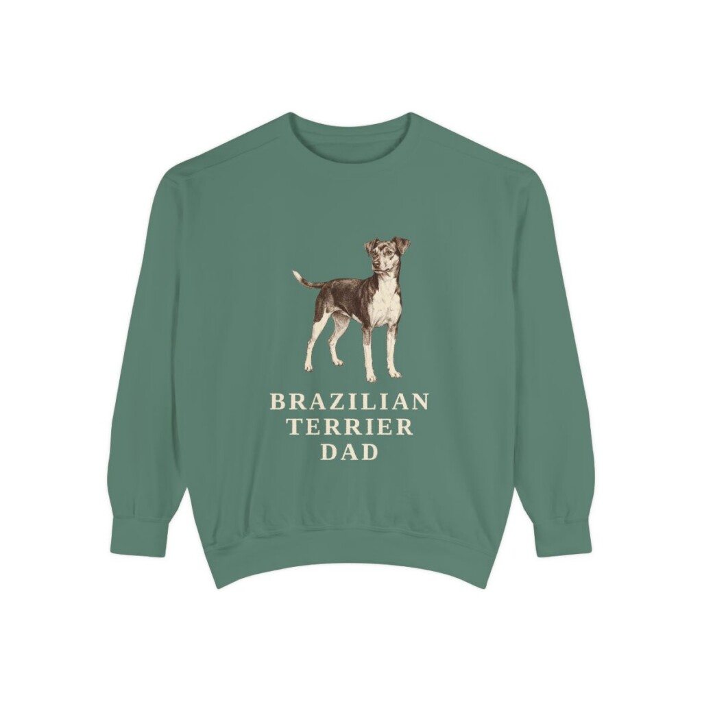 Brazilian Terrier Dad Sweatshirt, Light Green, front view