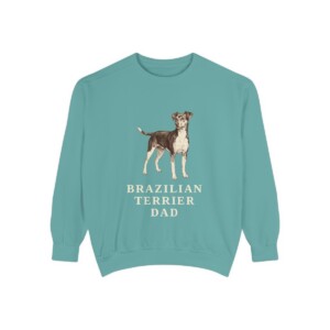 Brazilian Terrier Dad Sweatshirt, Seafoam, front view