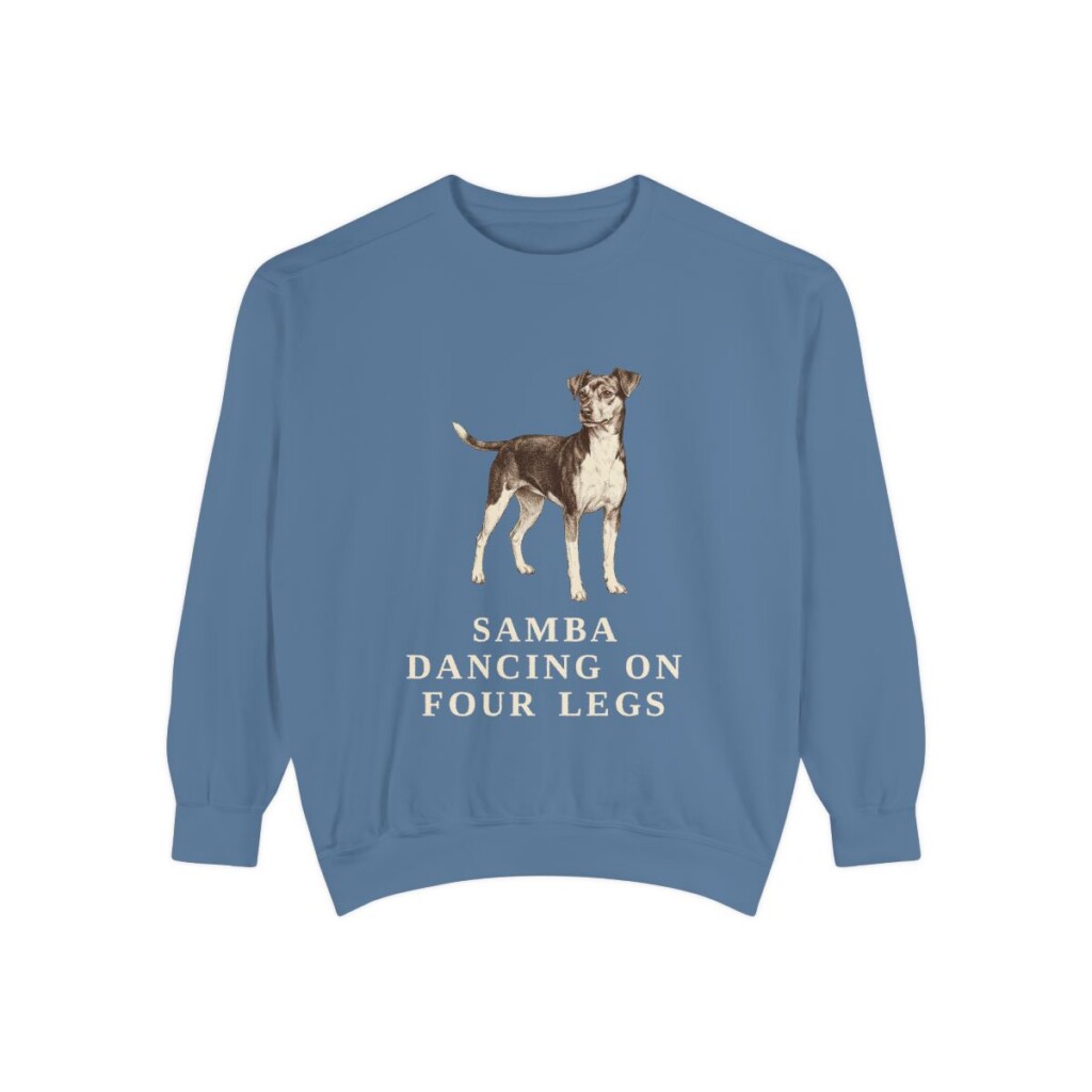 Brazilian Terrier Humor Sweatshirt, Blue Jean, front view