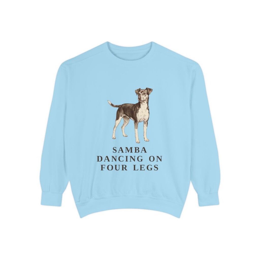 Brazilian Terrier Humor Sweatshirt, Chambray, front view