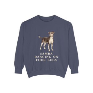 Brazilian Terrier Humor Sweatshirt, Denim, front view