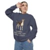 Brazilian Terrier Humor Sweatshirt, Denim, person 2 context