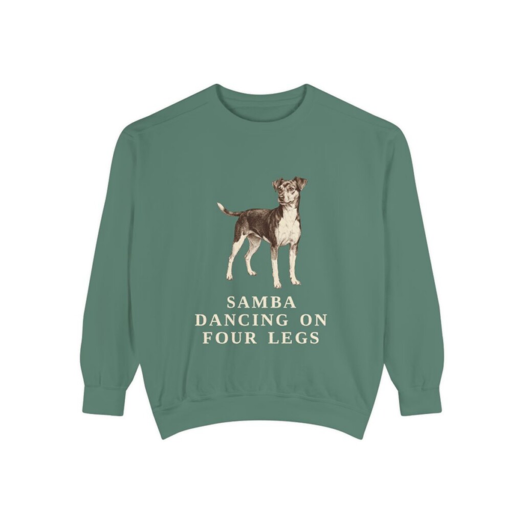 Brazilian Terrier Humor Sweatshirt, Light Green, front view
