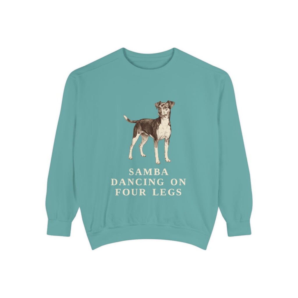 Brazilian Terrier Humor Sweatshirt, Seafoam, front view