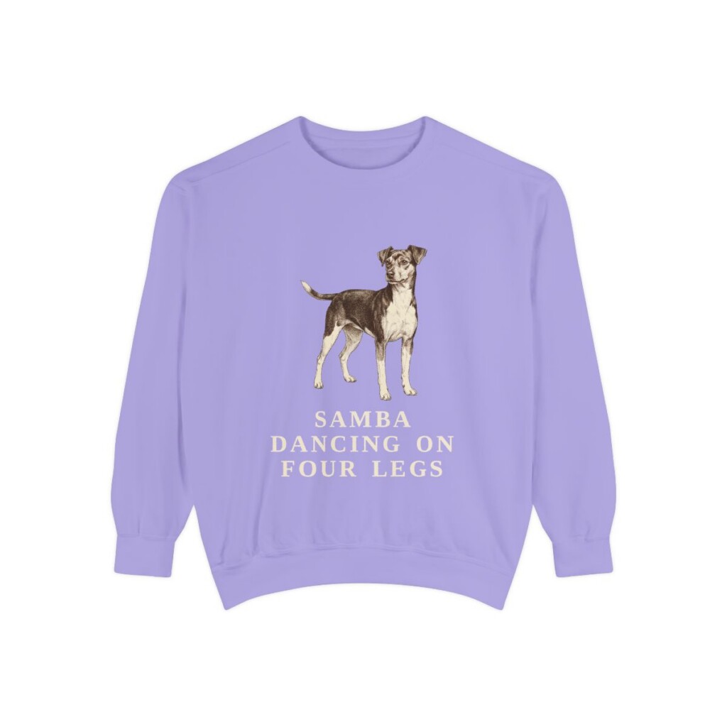 Brazilian Terrier Humor Sweatshirt, Violet, front view
