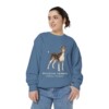 Brazilian Terrier Latin Sweatshirt, Blue Jean, person 2 front