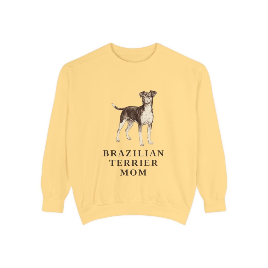 Brazilian Terrier Mom Sweatshirt, Butter, front view