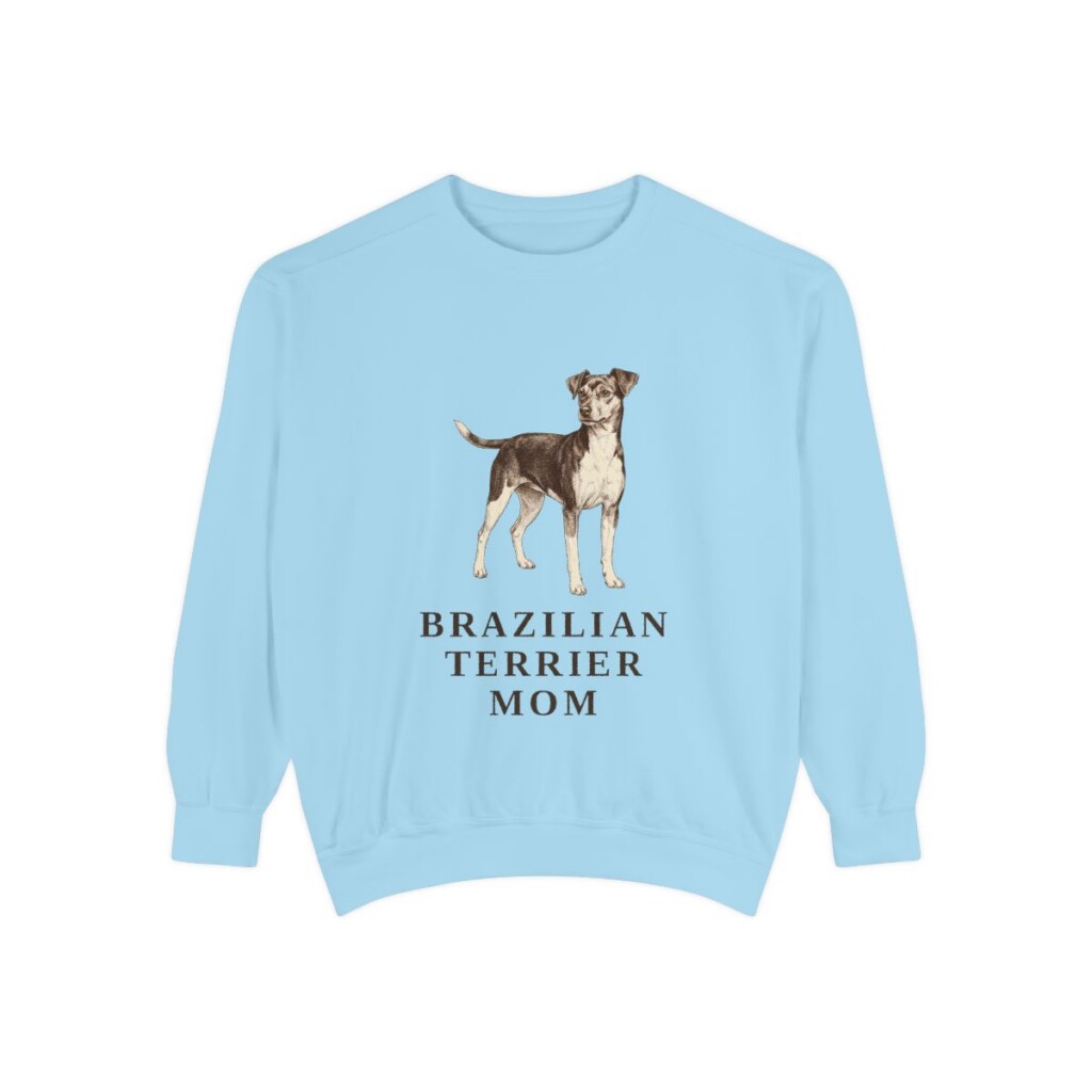 Brazilian Terrier Mom Sweatshirt, Chambray, front view