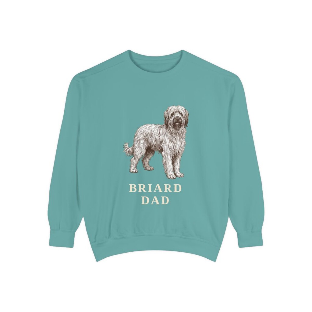 Briard Dad Sweatshirt, Seafoam, front view