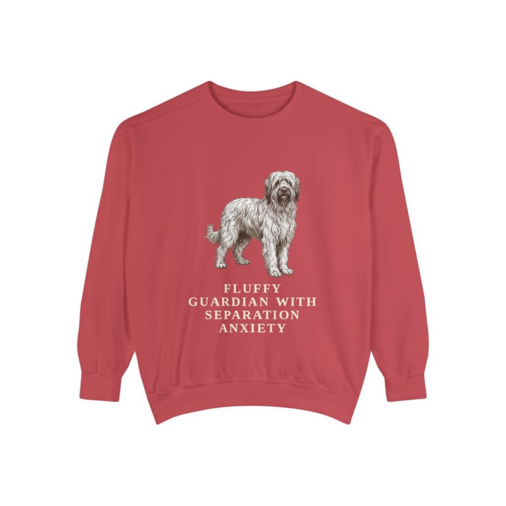 Briard Humor Sweatshirt, Crimson, front view