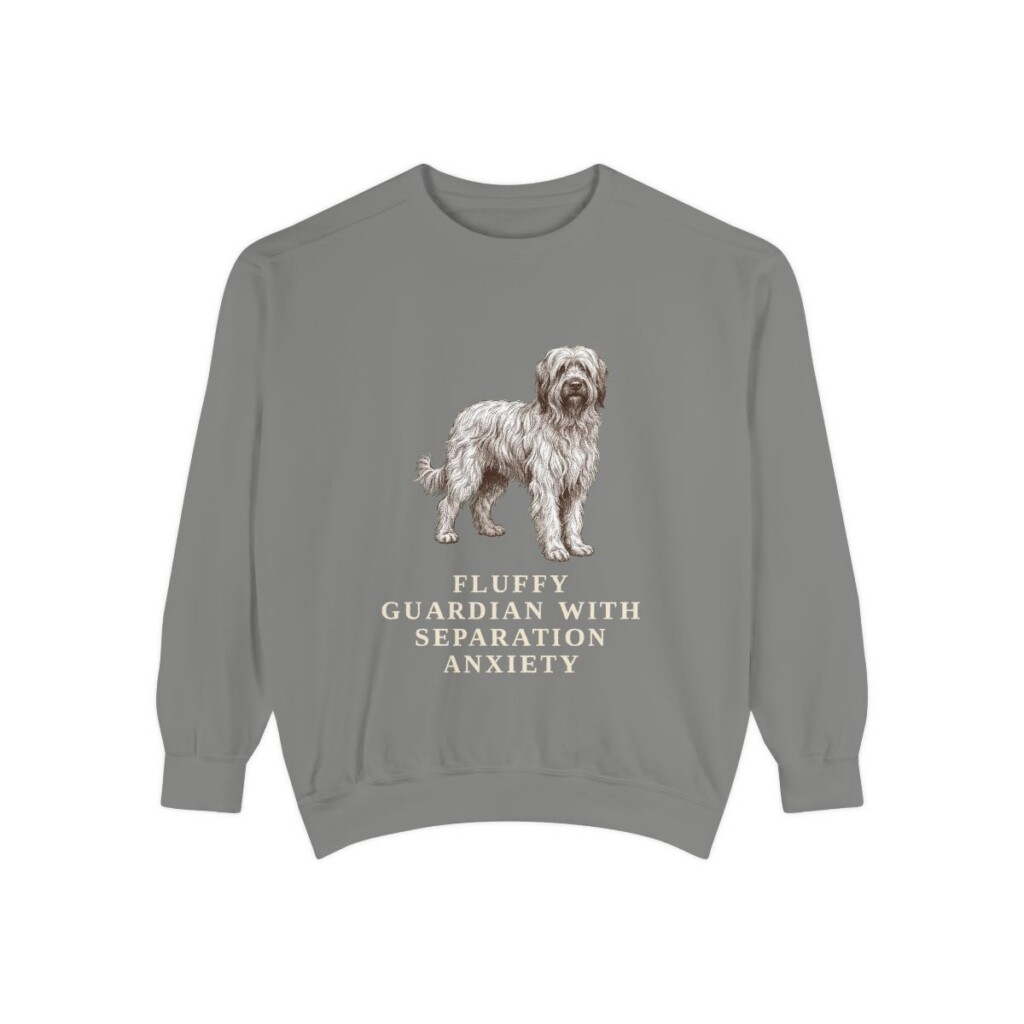 Briard Humor Sweatshirt, Grey, front view