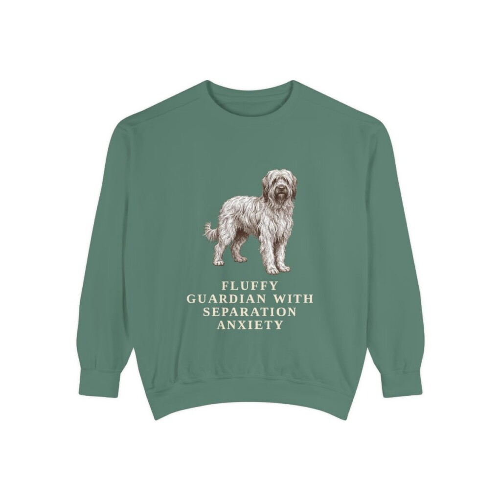 Briard Humor Sweatshirt, Light Green, front view