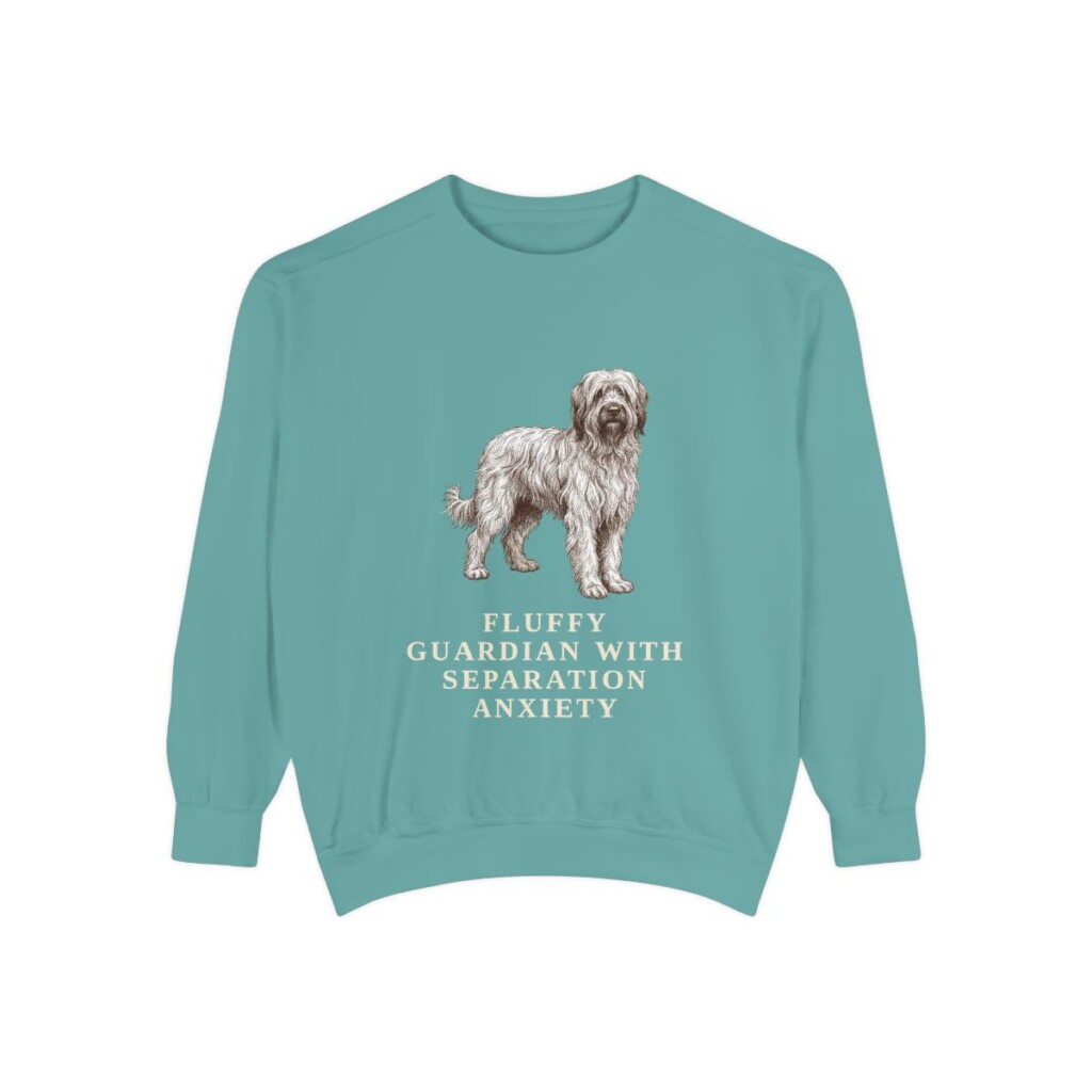 Briard Humor Sweatshirt, Seafoam, front view