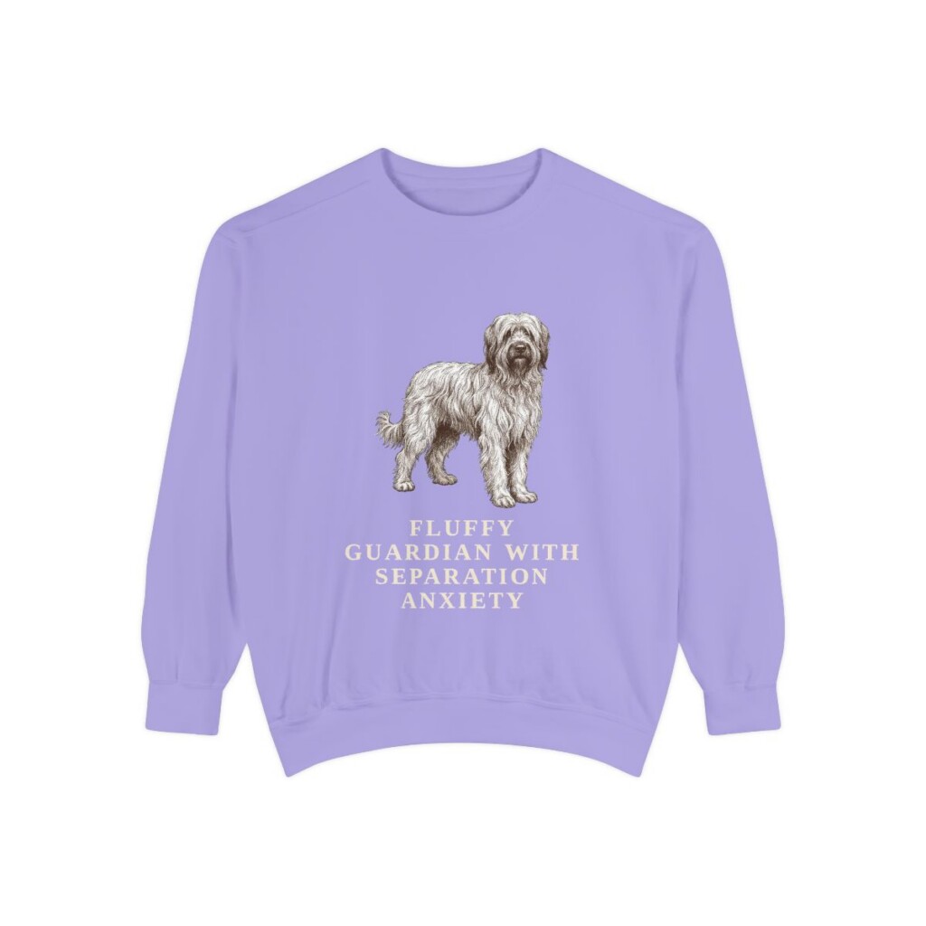 Briard Humor Sweatshirt, Violet, front view