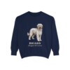 briard-sweatshirt-latin-true-navy-1 Briard Latin Sweatshirt, True Navy, front view