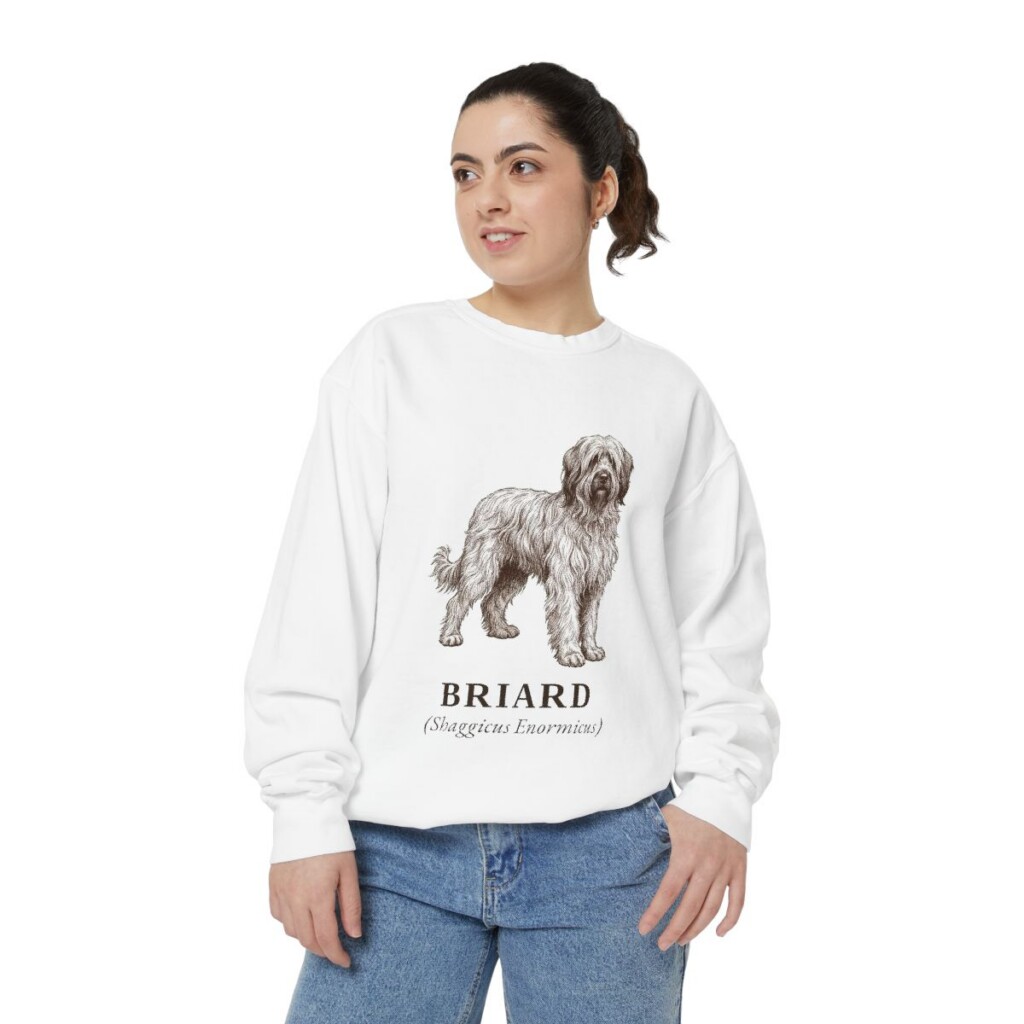 briard-sweatshirt-latin-white-person-2-front-1 Briard Latin Sweatshirt, White, person 2 front