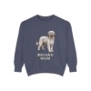 briard-sweatshirt-mom-denim Briard Mom Sweatshirt, Denim, front view