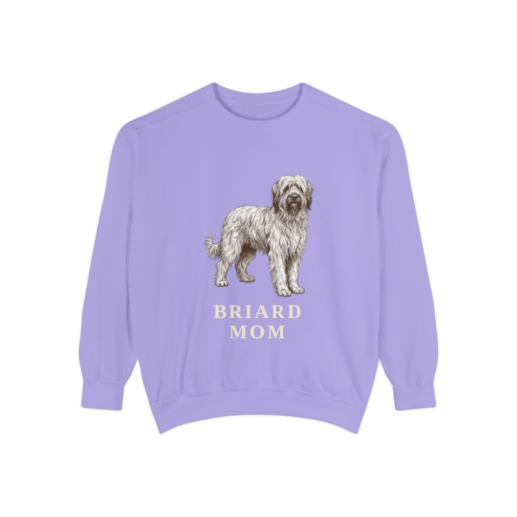 briard-sweatshirt-mom-violet Briard Mom Sweatshirt, Violet, front view
