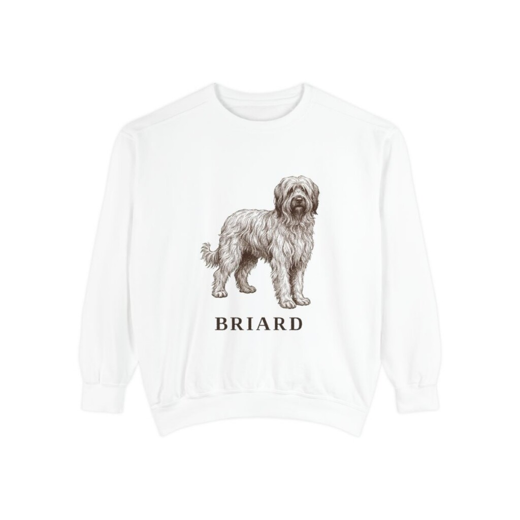 Briard Sweatshirt, White, front view